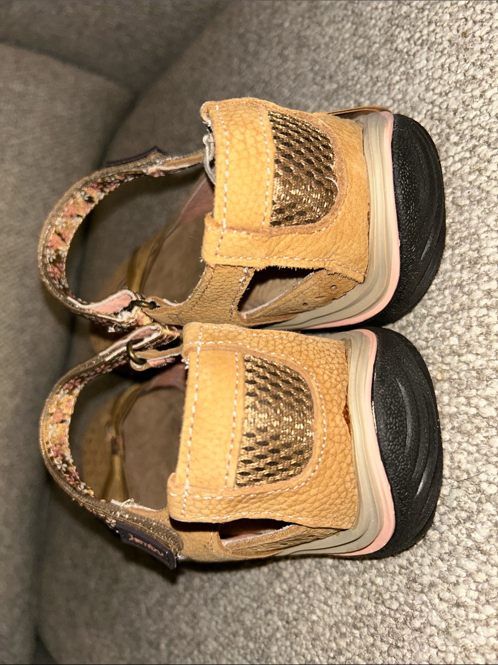 Jambu Cherry Blossom Tan leather Floral Strap Mary Jane Flats 7.5 New - Picture 5 of 6
